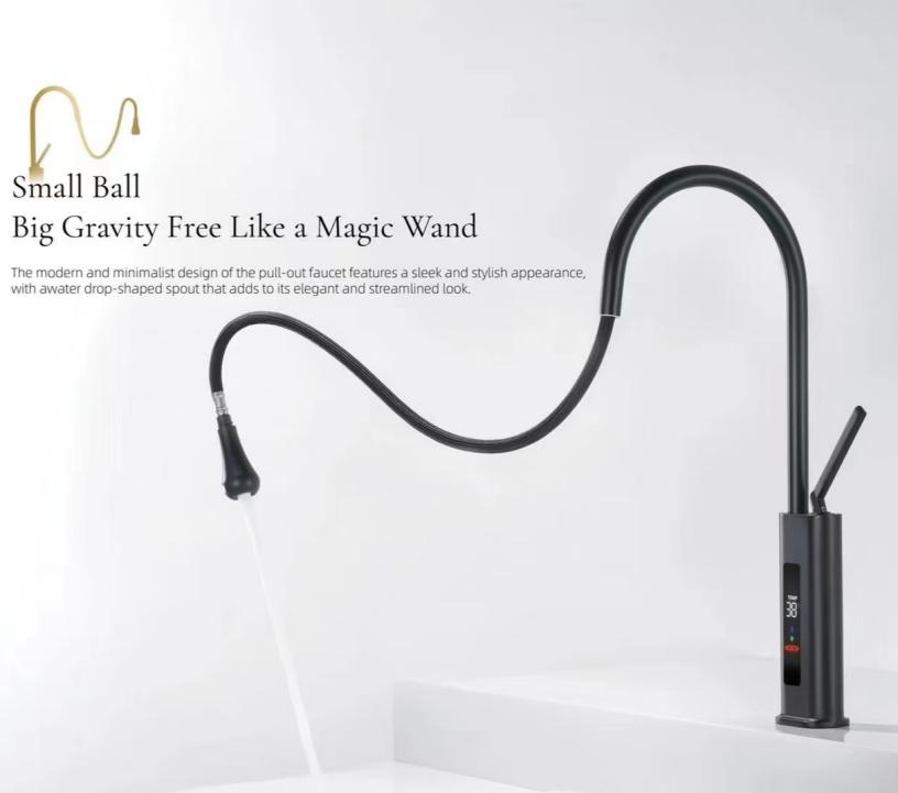 ຮູດຽວດຶງອອກຈາກເຮືອນຄົວ Faucet ທີ່ມີຈໍສະແດງຜົນດິຈິຕອນ ຮູດຽວດຶງອອກຈາກເຮືອນຄົວ Faucet ທີ່ມີຈໍສະແດງຜົນດິຈິຕອນ