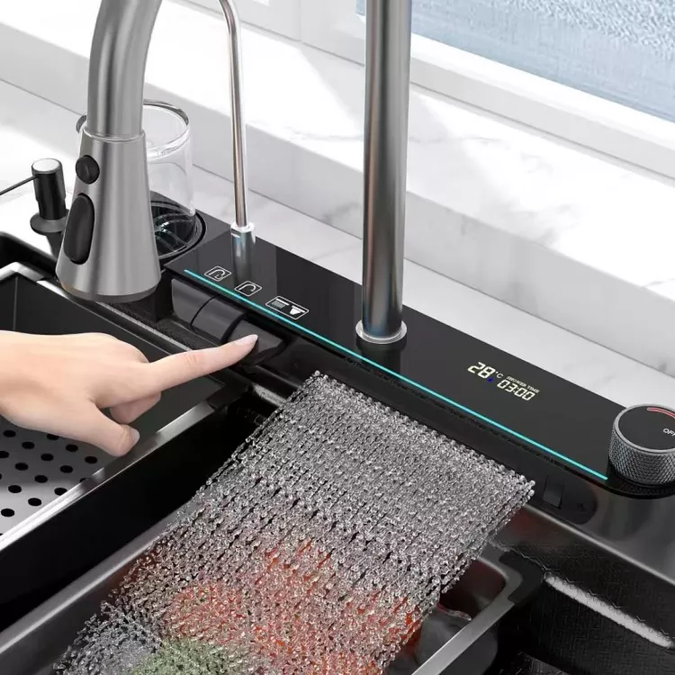 ສະແຕນເລດສະແຕນເລດ Smart Digital Faucet ຄວບຄຸມອຸນຫະພູມ ສະແຕນເລດສະແຕນເລດ Smart Digital Faucet ຄວບຄຸມອຸນຫະພູມ